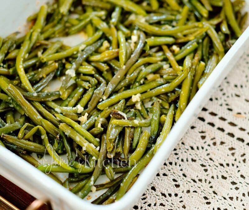 Parmesan Roasted Green Beans | Easy Garlic Green Bean Side Dish