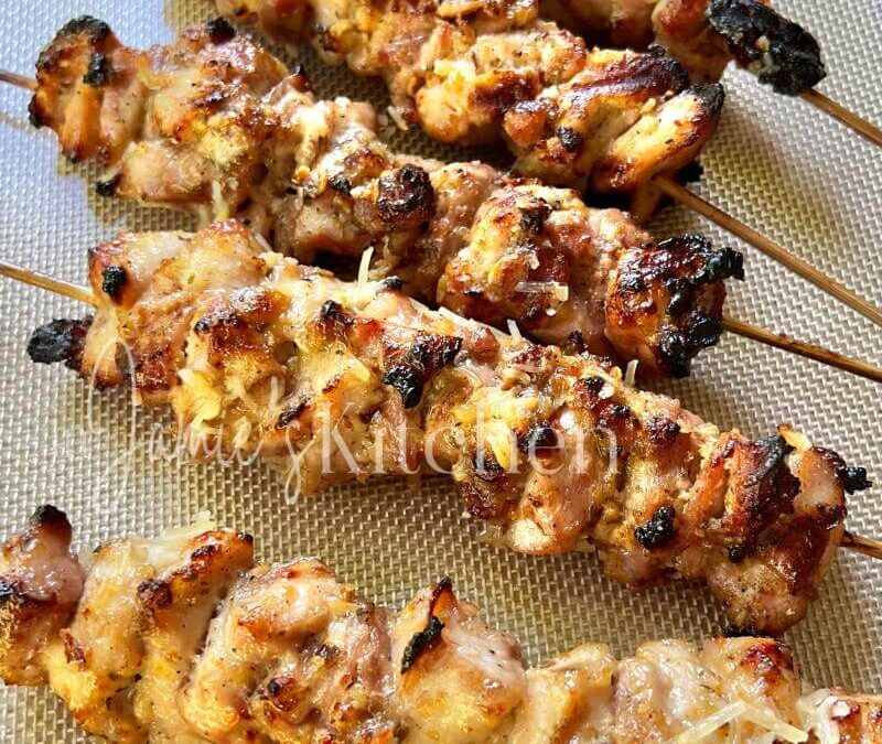 Garlic Parmesan Chicken Skewers