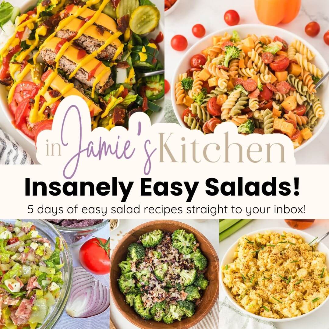 Insanely Easy Salad Recipes - optin mockup- In Jamies Kitchen Insanely Easy Salad Series - Free Salad Recipes- in jamies kitchen
