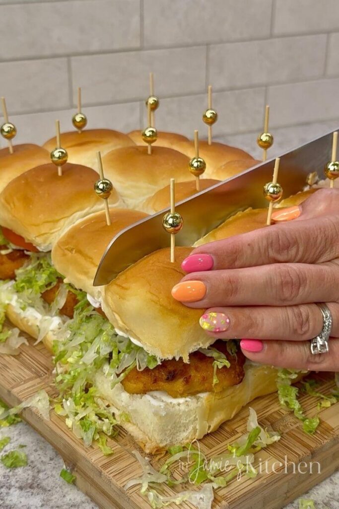 crispy-chicken-sliders-chicken sandwich-sliders-in-jamies-kitchen-game-day-snacks