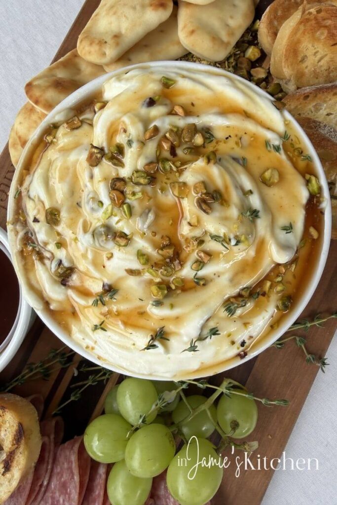 Whipped-Ricotta-Hot-Honey-Pistachios-In-Jamies-Kitchen
