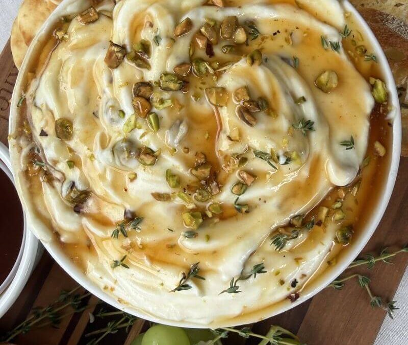 Easy Whipped Ricotta with Hot Honey & Pistachios