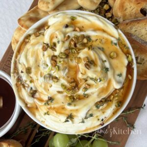 Whipped-Ricotta-Hot-Honey-Pistachios-In-Jamies-Kitchen
