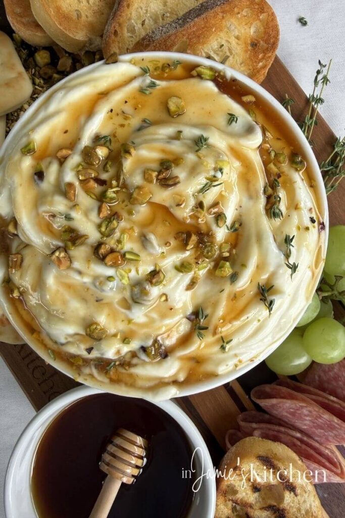 Whipped-Ricotta-Hot-Honey-Pistachios-In-Jamies-Kitchen