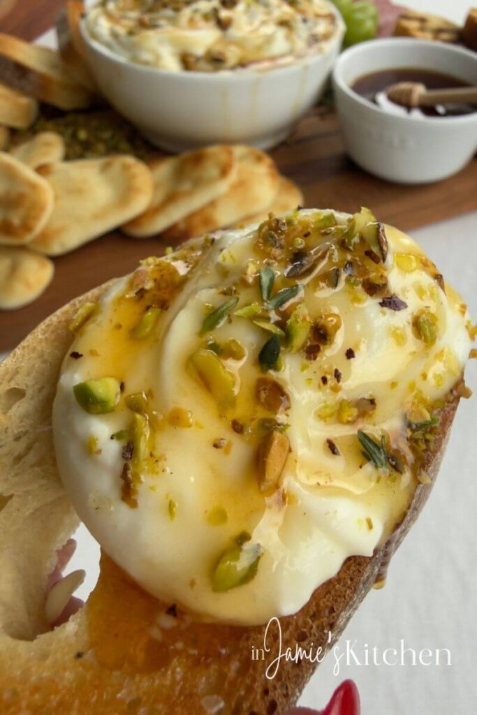 Whipped-Ricotta-Hot-Honey-Pistachios-In-Jamies-Kitchen