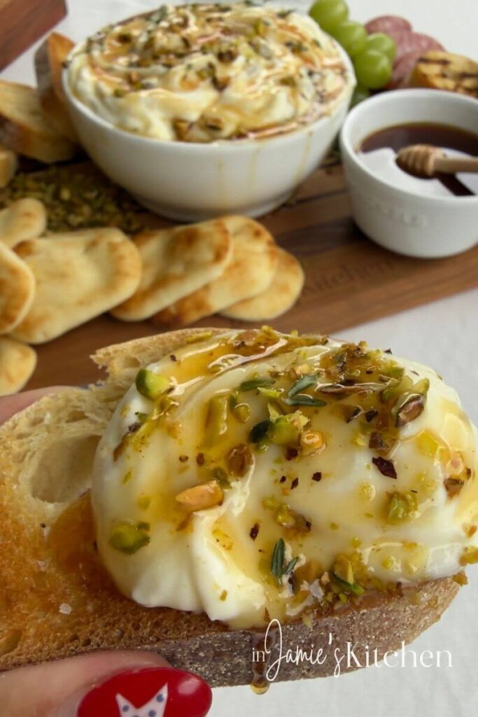 Whipped-Ricotta-Hot-Honey-Pistachios-In-Jamies-Kitchen