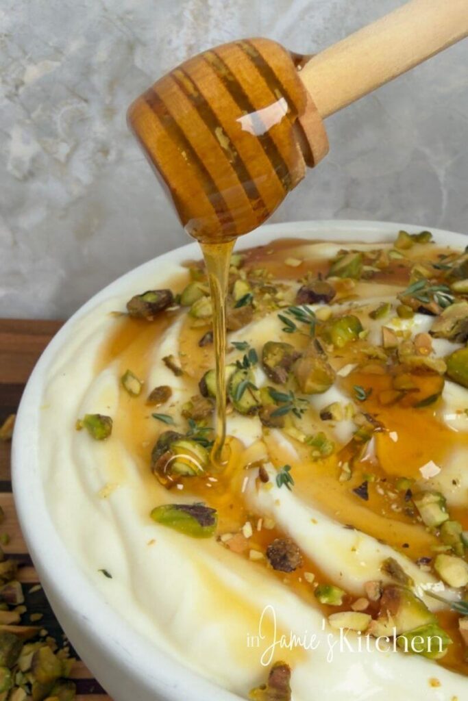 Whipped-Ricotta-Hot-Honey-Pistachios-In-Jamies-Kitchen