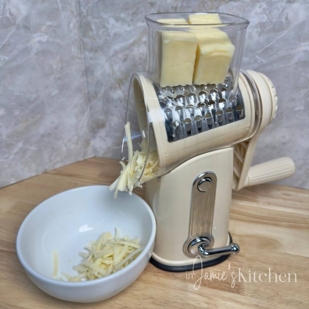 loaded-taco-pasta-salad-in-jamies-kitchen-rotary-grater